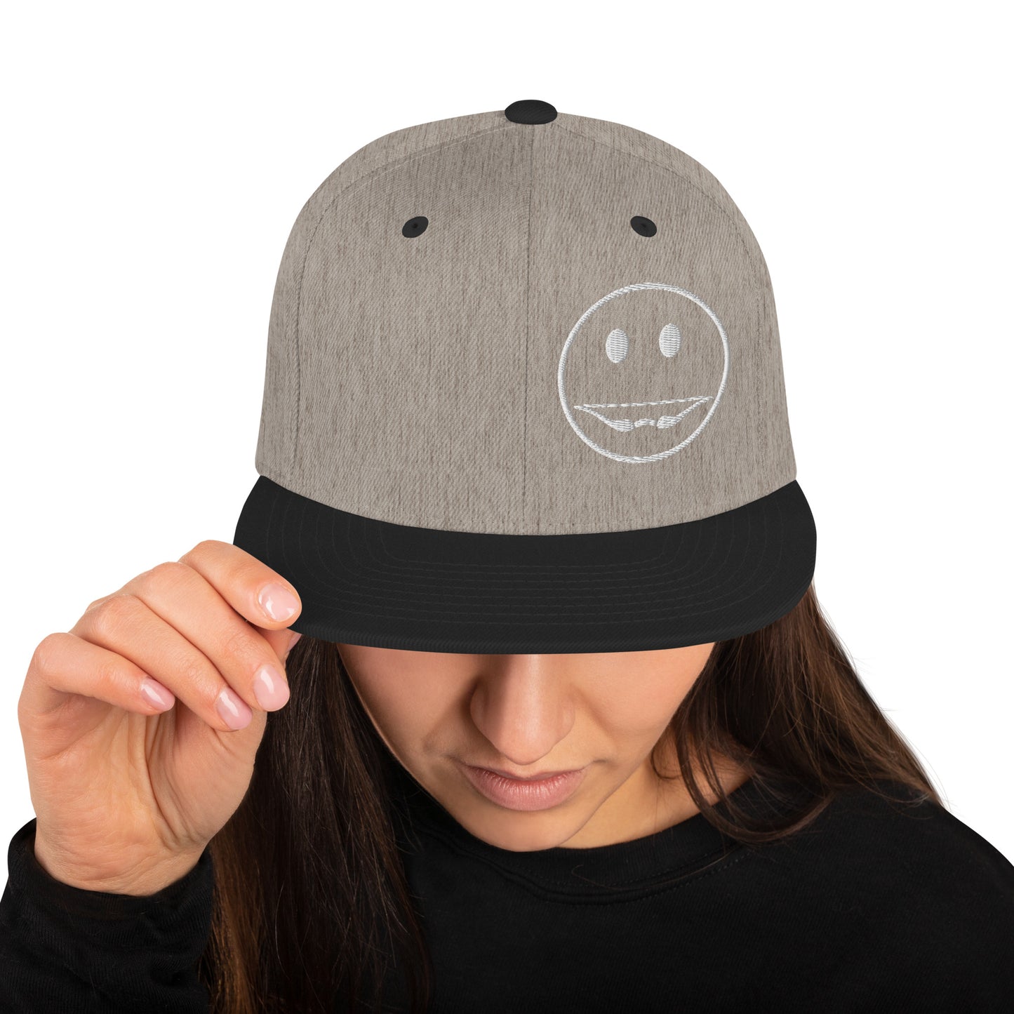 Recurve Smile Snapback Hat