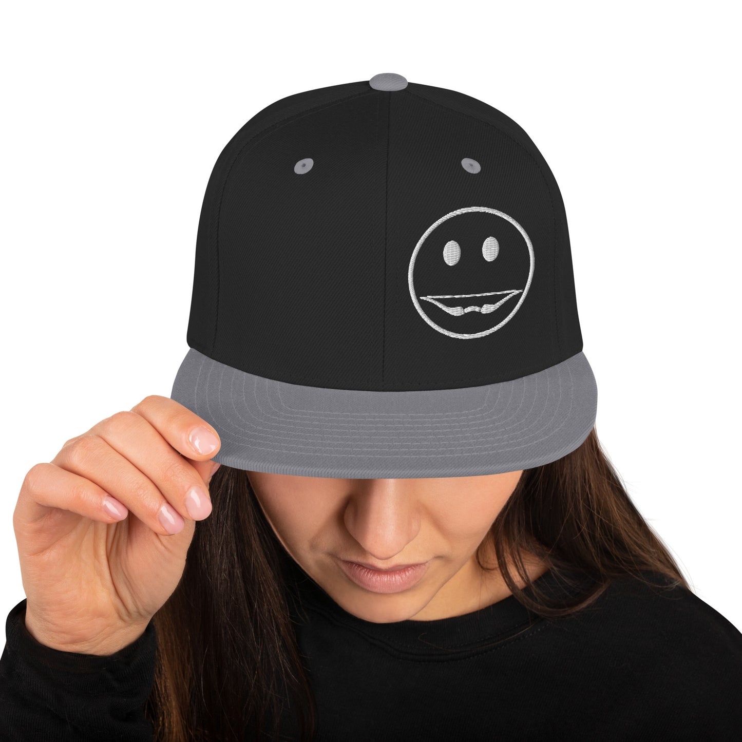 Recurve Smile Snapback Hat