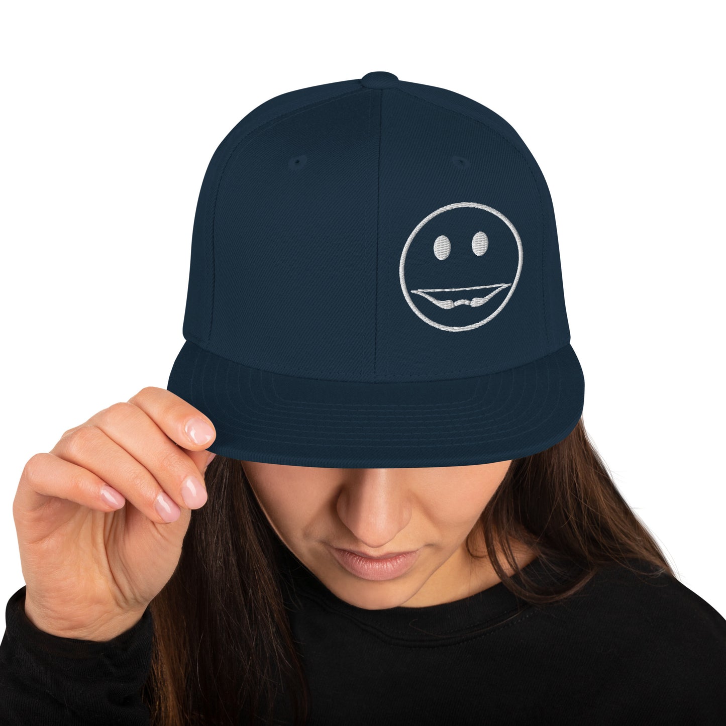 Recurve Smile Snapback Hat