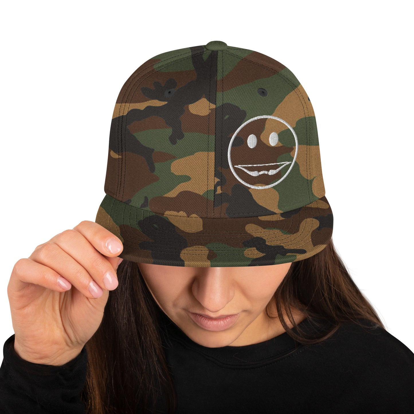 Recurve Smile Snapback Hat