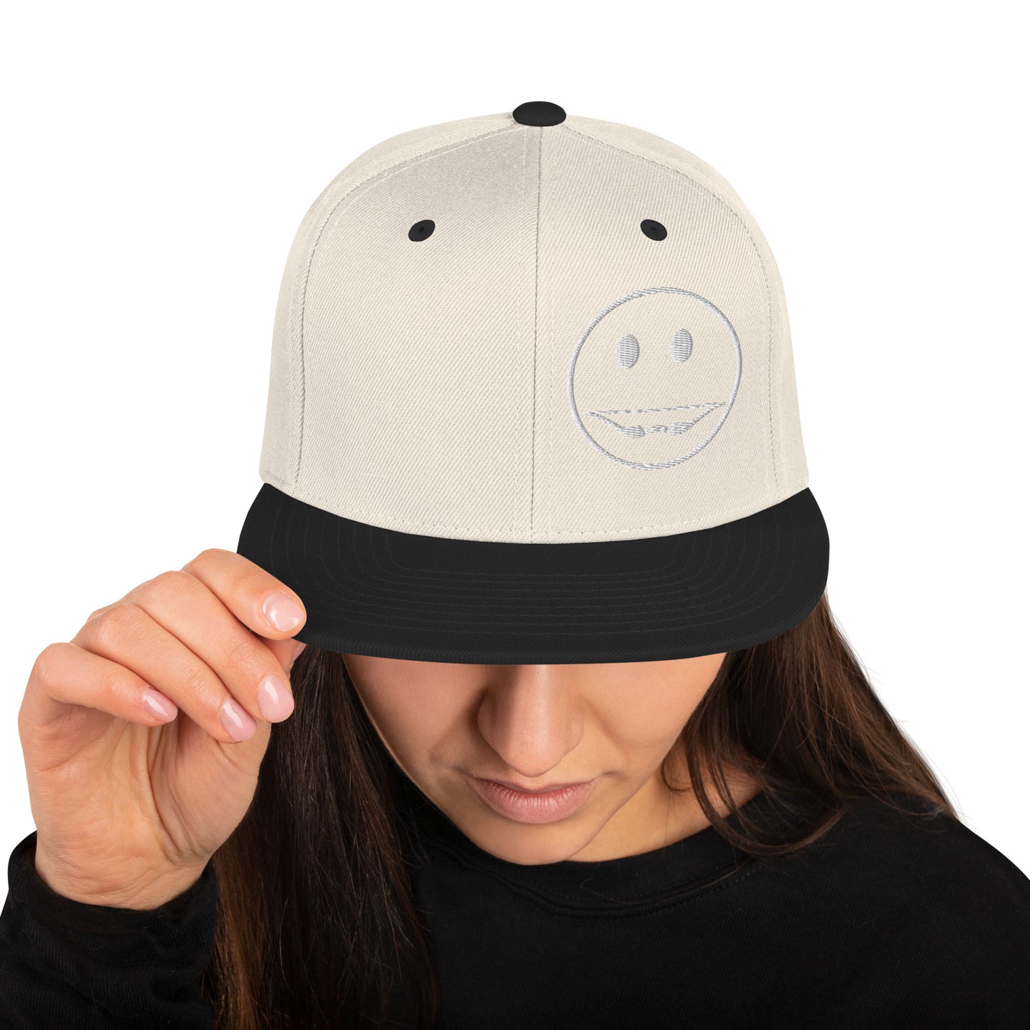 Recurve Smile Snapback Hat